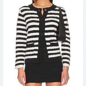 Sanctuary Black and White Striped Cardigan